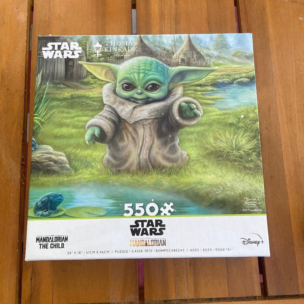 NWOT Thomas Kinkade Star Wars Yoda Mandalorian 550 piece puzzle